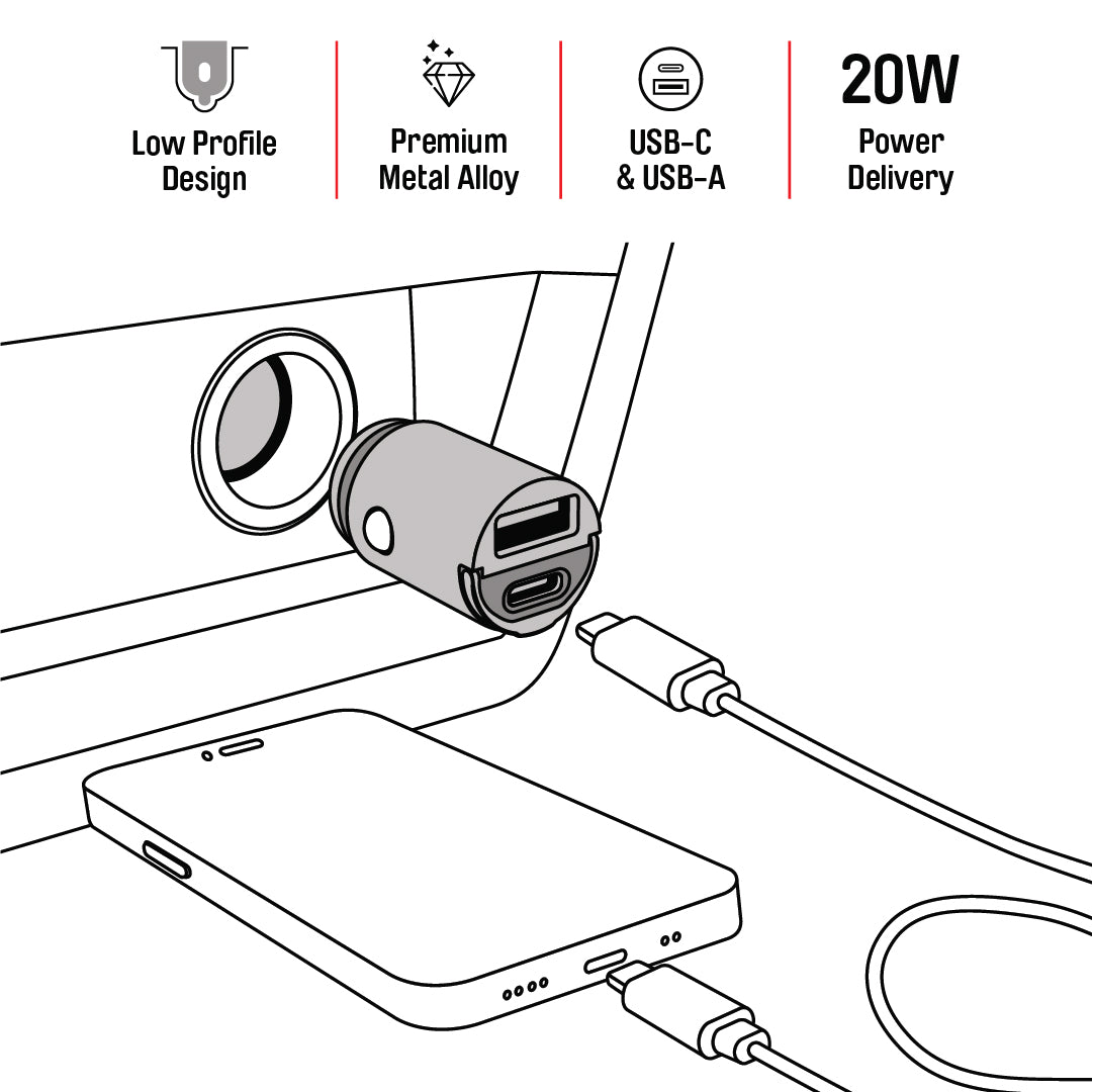 Mini Car Charger Dual USB Illustration