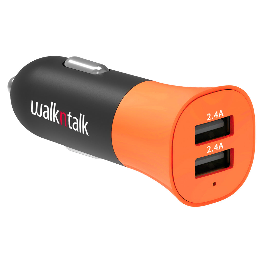 Hi-Vis Car Charger Dual USB Orange